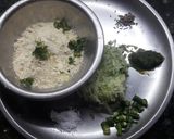 A picture of step 1 of Besan ka Thalipeet.