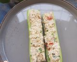 A picture of step 3 of Protein Rich Brown Top Millet Cucumber Boats.