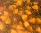 A picture of step 4 of Aloo Matar Masala (Potato Peas curry).
