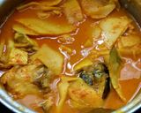 A picture of step 7 of Southern Thai Sour Curry with Salmon Head and Pickled Bamboo Shoots.