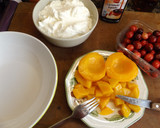 Foto del paso 1 de la receta: Melocotones y arándanos frescos con espuma de nata