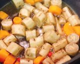 Hình bước làm 3 của món Củ ngưu bàng kho tương miso