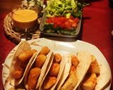 Foto del paso 5 de la receta Tacos de pescado y de camarones con mahonesa al chipotle 🌶🌶🌶