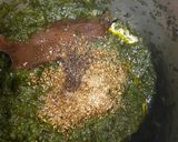 A picture of step 3 of Dhaniya ke chawal.