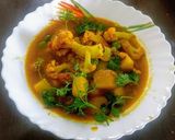A picture of step 7 of Sattu kachuri- aloo gobhi sabji.