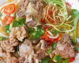 Hình bước làm 6 của món Bún sườn bò,chả lụa