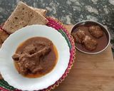A picture of step 5 of Mutton Badami qorma.