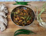 A picture of step 5 of Green garlic, green chilli ginger pickle.