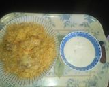 A picture of step 12 of Chicken biryani and raita.