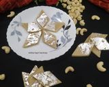 A picture of step 5 of Kaju Katli.