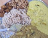 A picture of step 8 of #LBC#brown rice,south indian kadi,Arabhi subji,pumpkin subji#.