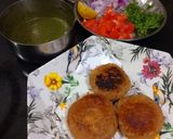 A picture of step 5 of Sweet Potato Tikki Chaat.