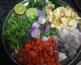 A picture of step 1 of Vegetable Masala Upma.