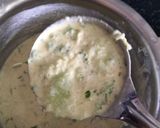 A picture of step 1 of Cucumber chilla.