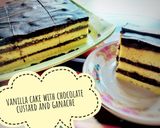 Foto langkah ke 4 dari resep Vanilla Cake with Chocolate Custard and Ganache.