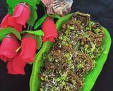 A picture of step 7 of Colocasia Leaves Patra / Gujarati Arbi Patra.