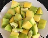 A picture of step 1 of Sweet and sour raw mango.