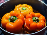 PIMIENTOS AMARILLOS, 🌶️🌶️con Relleno Árabe con Berenjenas🍆🍆 y Arroz...!