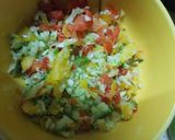 A picture of step 2 of Capsicum chaat.