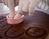 A picture of step 9 of Chocolate Sandwich Cookies / Crispy Cocoa Cookies filled with a Smooth Chocolate Cheese Cream.