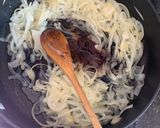 A picture of step 2 of Pan fried Steak and Balsamic Onions.