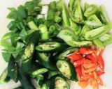 Foto langkah ke 4 dari resep Tumis Usus Ayam Cabe Ijo.