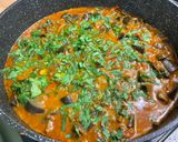 A picture of step 19 of Eggplant Curry with Mushrooms, Tomatoes, and Coconut Milk.