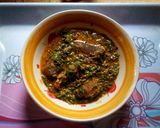 A picture of step 1 of Ewedu and Egusi Soup.