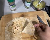 A picture of step 6 of Wrap & kebab from leftover bhaji.