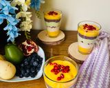 A picture of step 6 of Layered Mango & Blueberry Milkshake.