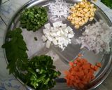 A picture of step 1 of Veggie Idlis with coconut and red chutney.
