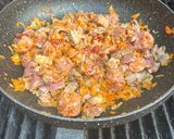 A picture of step 4 of Neapolitan-Style Ragù on the BBQ.