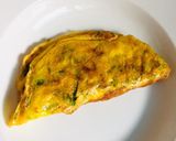 Hình bước làm 5 của món Ăn vặt tốt cho sức khoẻ: bánh tráng nghệ nướng bằng chảo