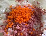 A picture of step 1 of Cheesy Ham & Rice Balls.