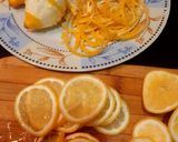 A picture of step 1 of Candied Lemon Peels and Candied Lemon Slices.