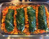 Une image de l'étape 15 de Feuilles de blettes farcies saucisse et fromage et fondue de blettes carottes et poivrons.
