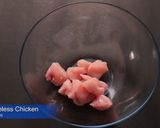 A picture of step 1 of Chicken 65 Hot & Spicy.