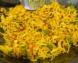 A picture of step 3 of South Indian Sambar Powder Masala Peanut Rice - Tirupati Balaji Temple Prasadam.