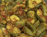 Gambar langkah 3 resipi Terung balado ikan bilis.