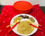 A picture of step 10 of South Indian Platter with Coconut.