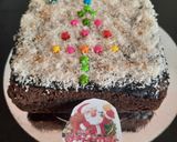 A picture of step 6 of Lamington chocolate cake.