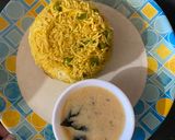 A picture of step 3 of Masala Rice with Kadhi.