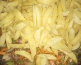 A picture of step 2 of Sultan chips with Tofu.