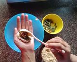 A picture of step 4 of Paneer hungcurd bullets.