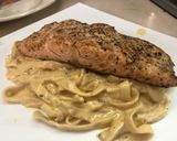 Foto del paso 9 de la receta: Salmón Sobre una cama de Fettuccine Alfredo al estilo Sonorense
