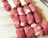 A picture of step 3 of Budget Pork Skewers (Pork Kushi & Negima).