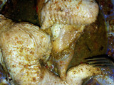 Brown rice with grilled chicken served with macaroni & potatoes