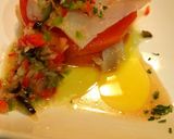 Foto del paso 3 de la receta: Milhoja de bacalao ahumado con gelatina de tomate y vinagreta