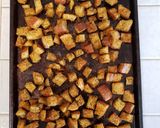 A picture of step 6 of Savory just right croutons.