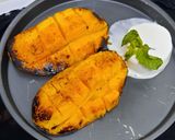 A picture of step 8 of Grilled Mango with ice cream...🥭🥭🥭🥭.